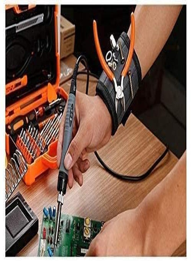 BUYOHLIC Super Strong Adjustable Breathable Magnetic Wristband for Holding Screws, Nails, Bolts, Drill Bits and Small Tools - Image 2